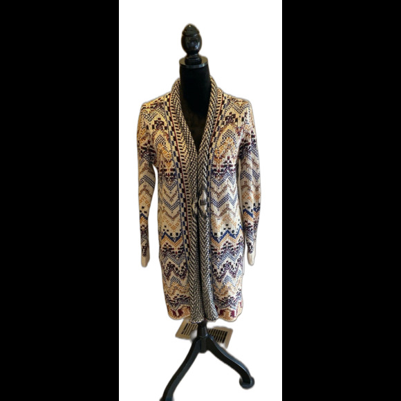 ADORA Oversized Cardigan Sweater Sz Small Multicolor Southwest or Tribal Pattern - Picture 2 of 12